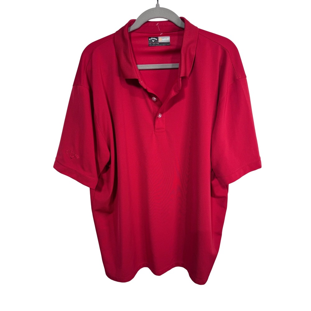 Callaway XXL Red Polo Shirt Men's Short‎ Sleeve Opti-Dri Textured Golf